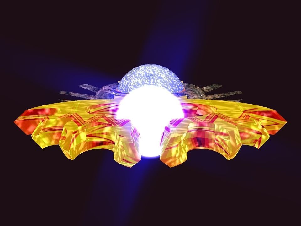 Bladed Crown Energy Ball Spaceship Low-poly 3D model_12