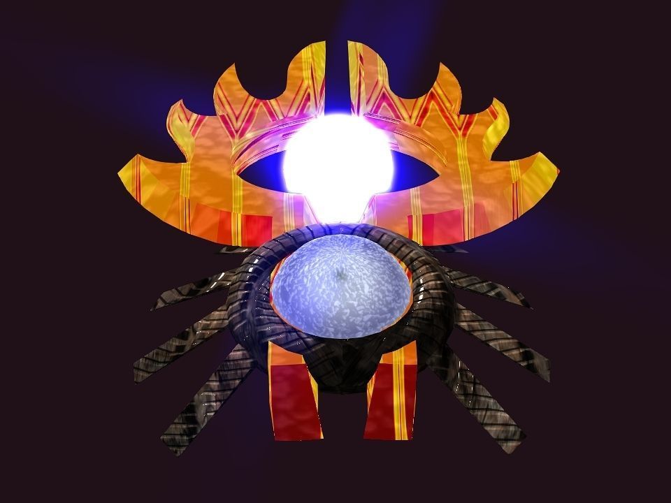 Bladed Crown Energy Ball Spaceship Low-poly 3D model_18