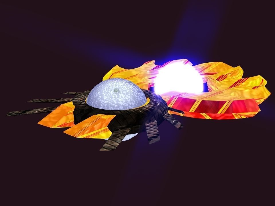 Bladed Crown Energy Ball Spaceship Low-poly 3D model_11
