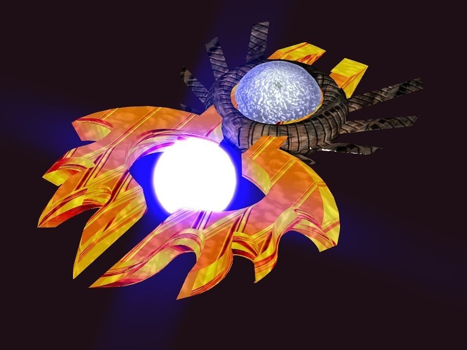 Bladed Crown Energy Ball Spaceship Low-poly 3D model_15