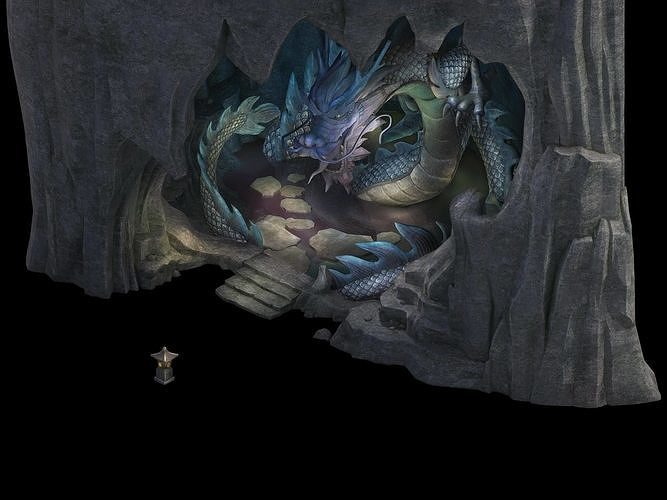 del - Taoist comprehension scene - Wolong hole 01 3D model
