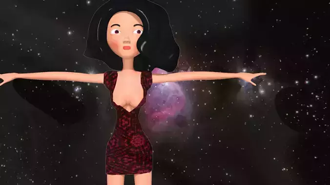 free model of a woman in a dress with textures 35