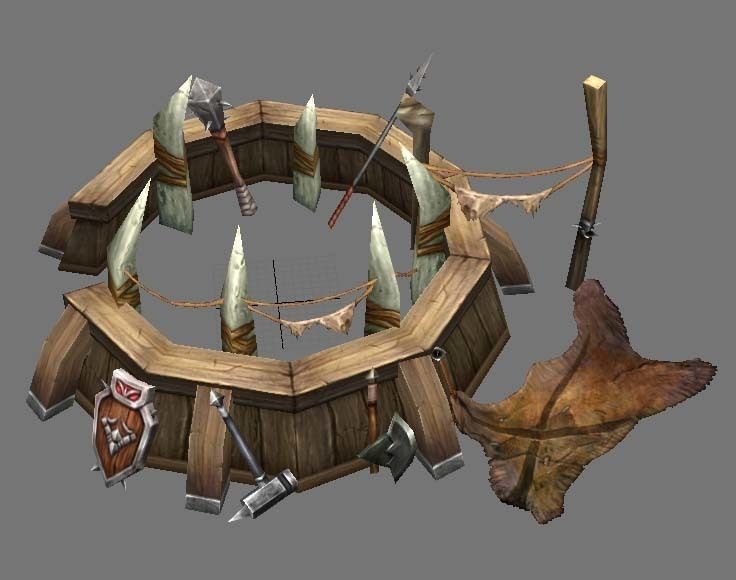 Game Model Arena - antlers  Weapon Rack 01 3D model_1