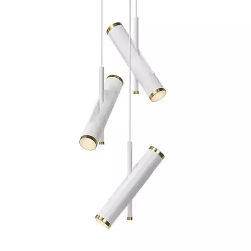 WUNDERLICHT three gold cylinders hanging from ceiling