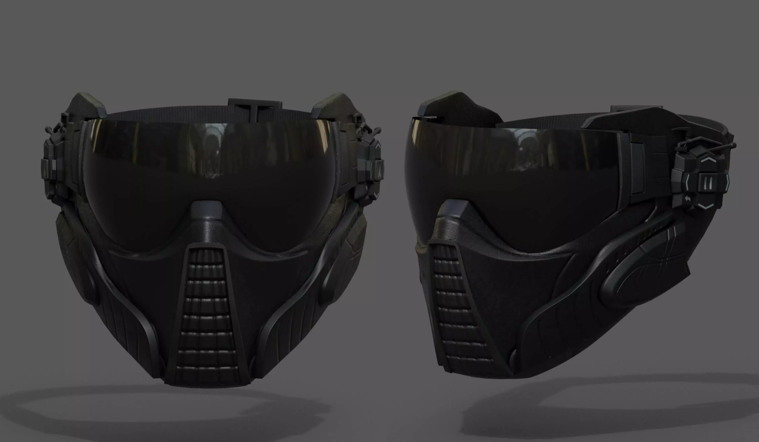 Scifi mask helmet futuristic technology space millitary fantasy  Low-poly 3D model_0