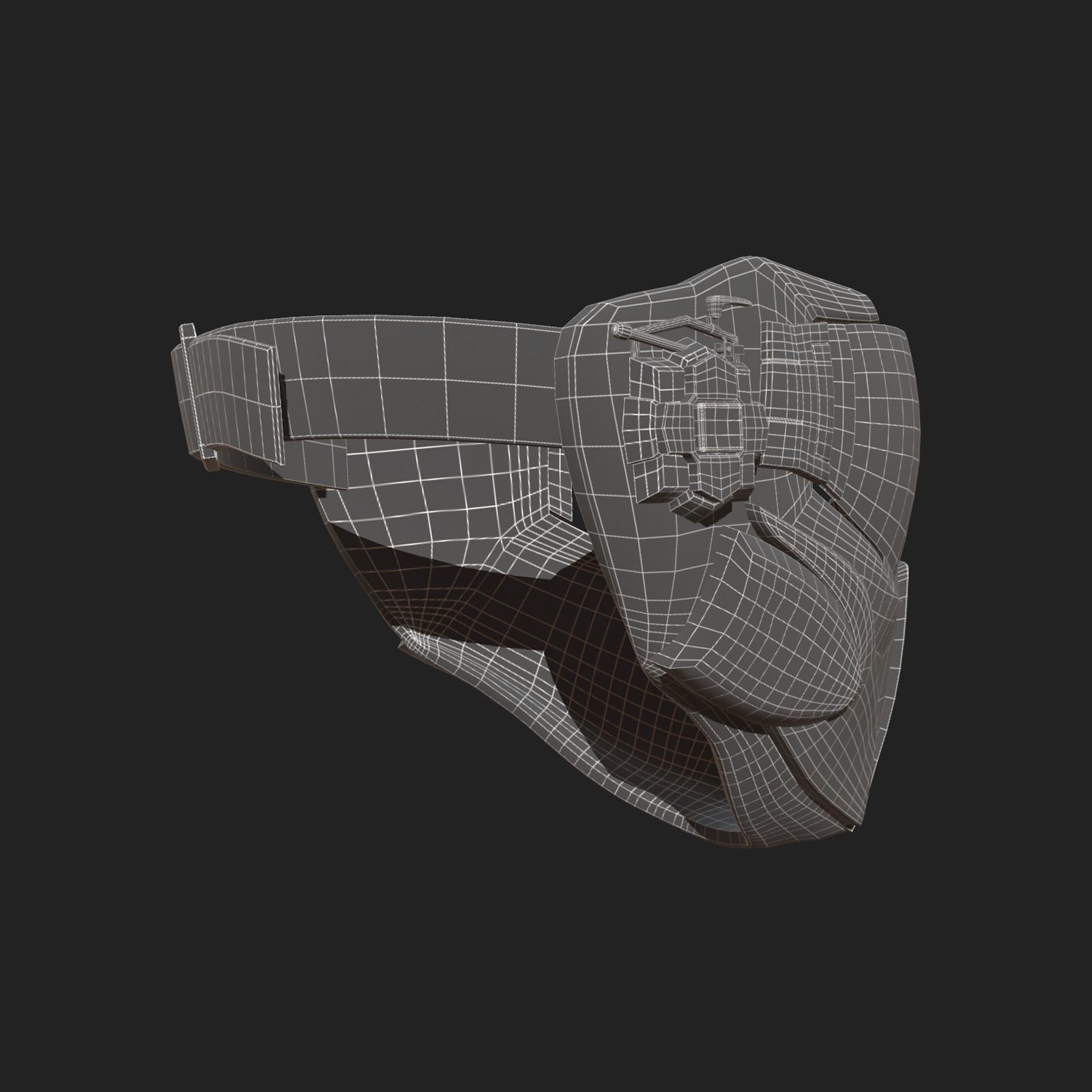 Scifi mask helmet futuristic technology space millitary fantasy  Low-poly 3D model_9