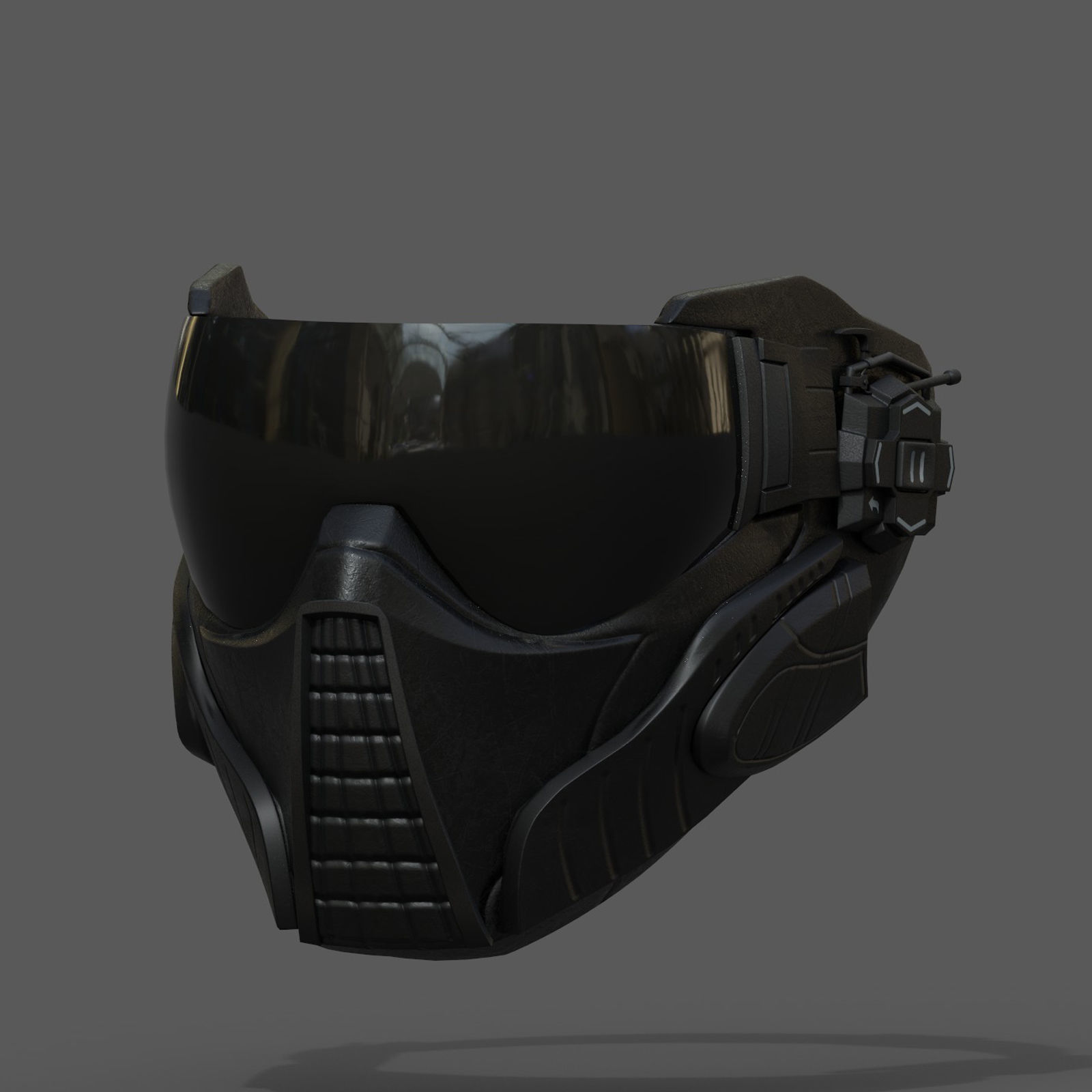 Scifi mask helmet futuristic technology space millitary fantasy  Low-poly 3D model_2