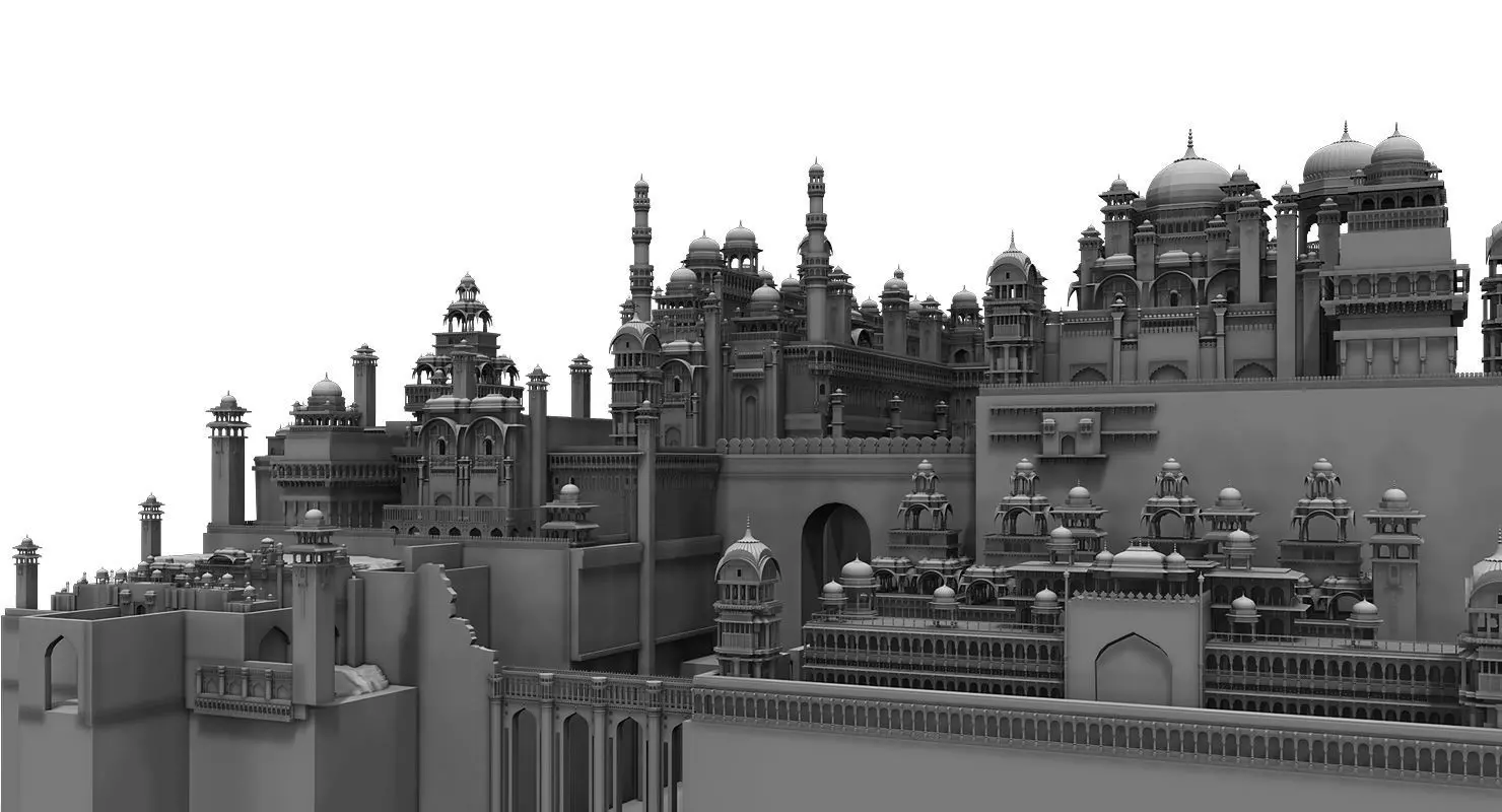 fort 3d model indian city 3D model_0