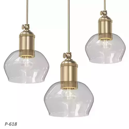 WUNDERLICHT three pendant lights in brass and clear glass