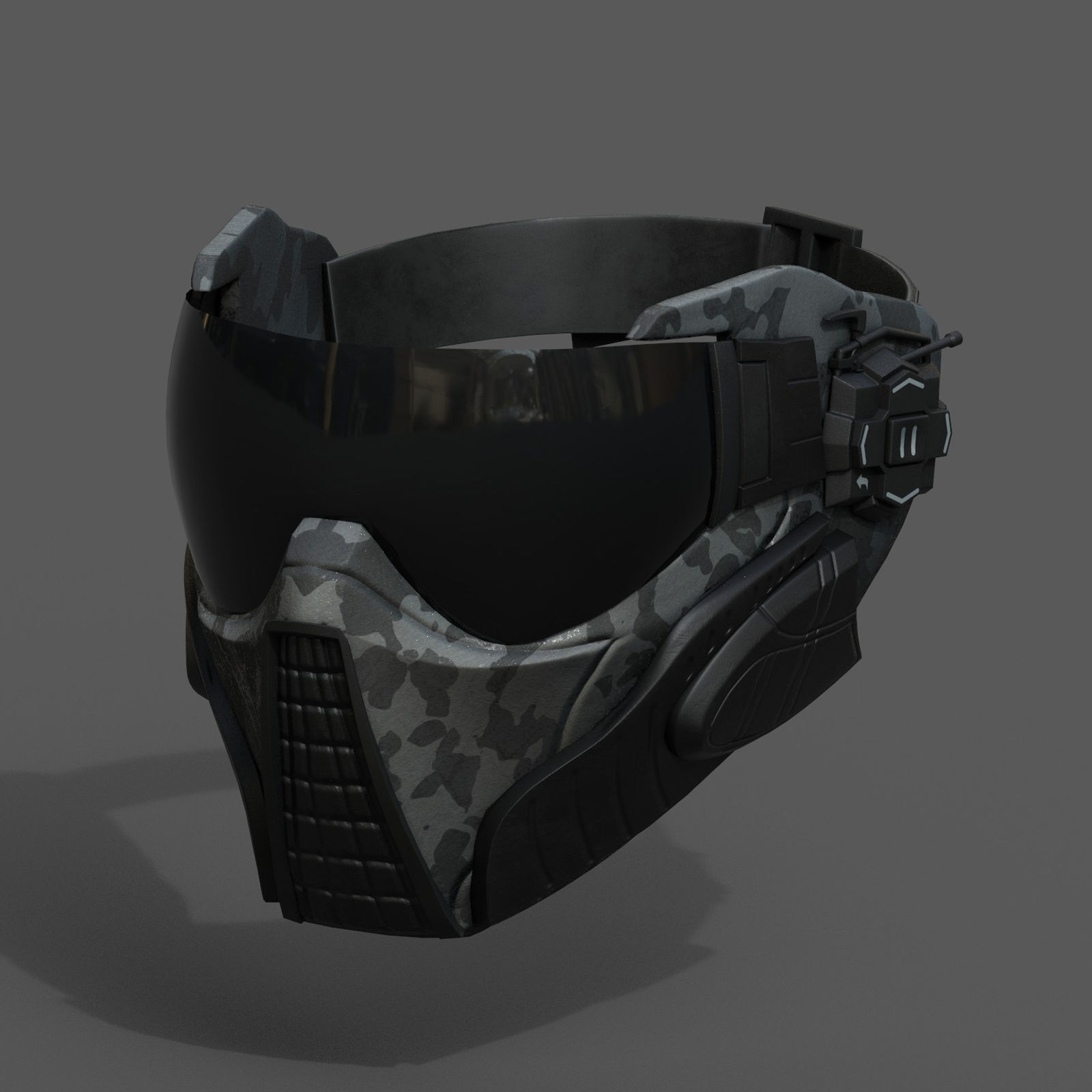 Scifi mask fantasy futuristic technology cyborg robot military Low-poly 3D model_2