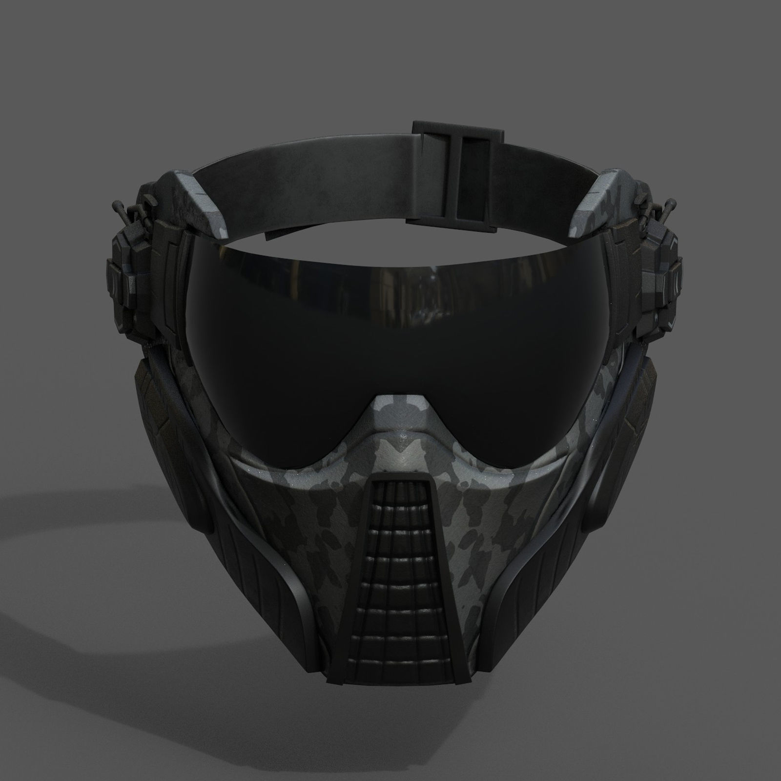 Scifi mask fantasy futuristic technology cyborg robot military Low-poly 3D model_1