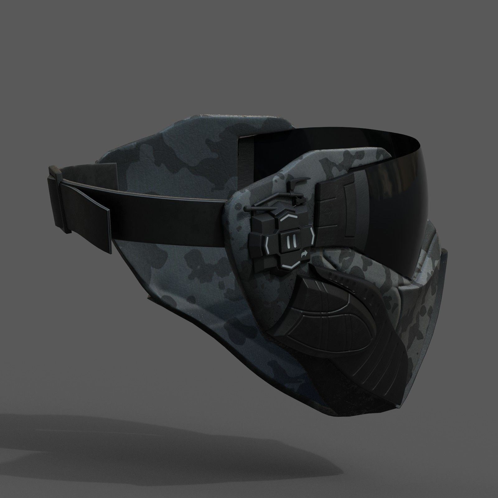 Scifi mask fantasy futuristic technology cyborg robot military Low-poly 3D model_5