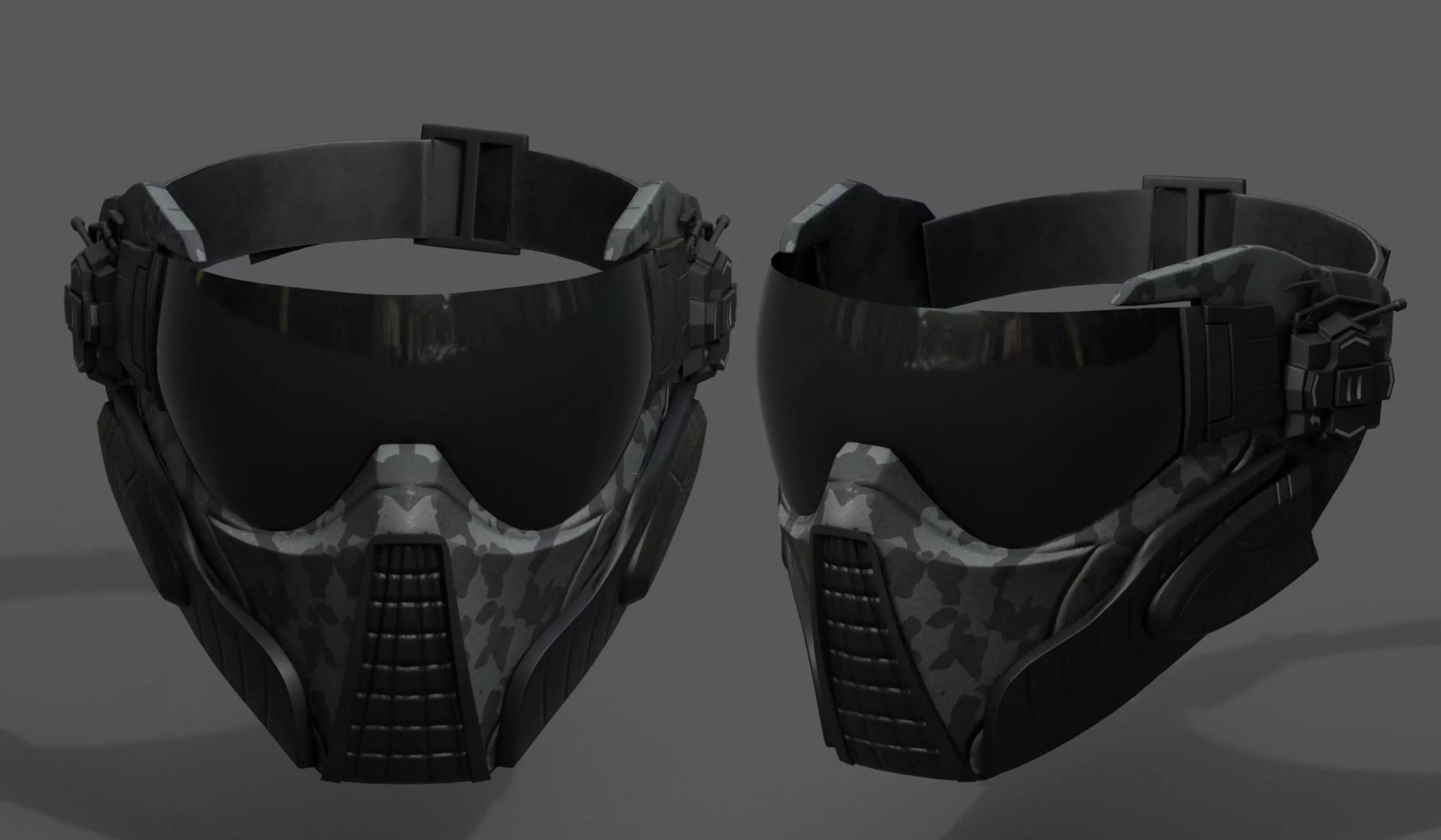 Scifi mask fantasy futuristic technology cyborg robot military Low-poly 3D model_0
