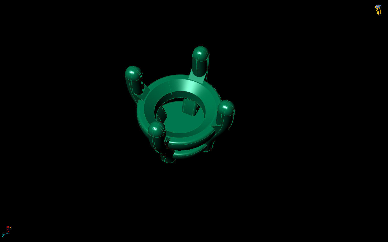 Jewelry Earring Studs 3 sizes of stone classic 3D print model_6