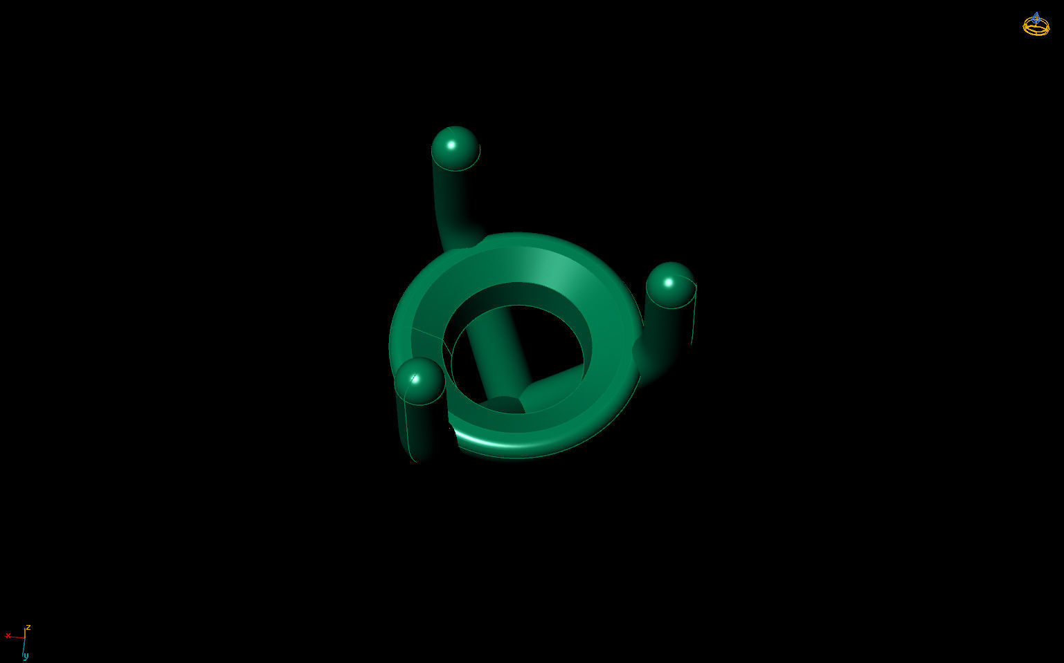 Jewelry Earring Studs 3 sizes of stone martini 3D print model_5