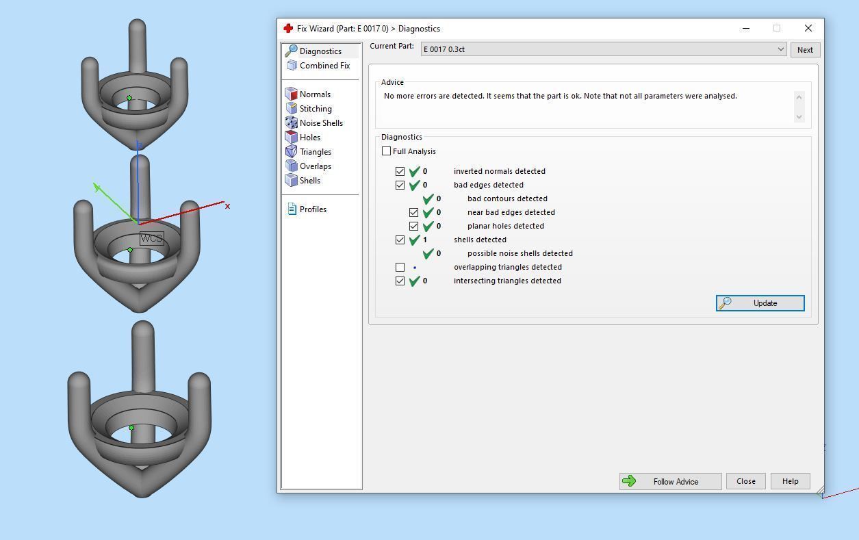 Jewelry Earring Studs 3 sizes of stone martini 3D print model_7