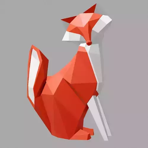 Fox Lowpoly 3D Print origami