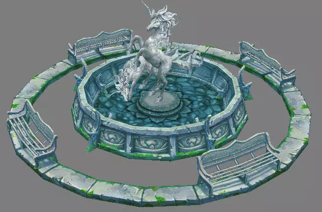 ame Model Arena - Boise - fountain dark elves  01 3D model_0