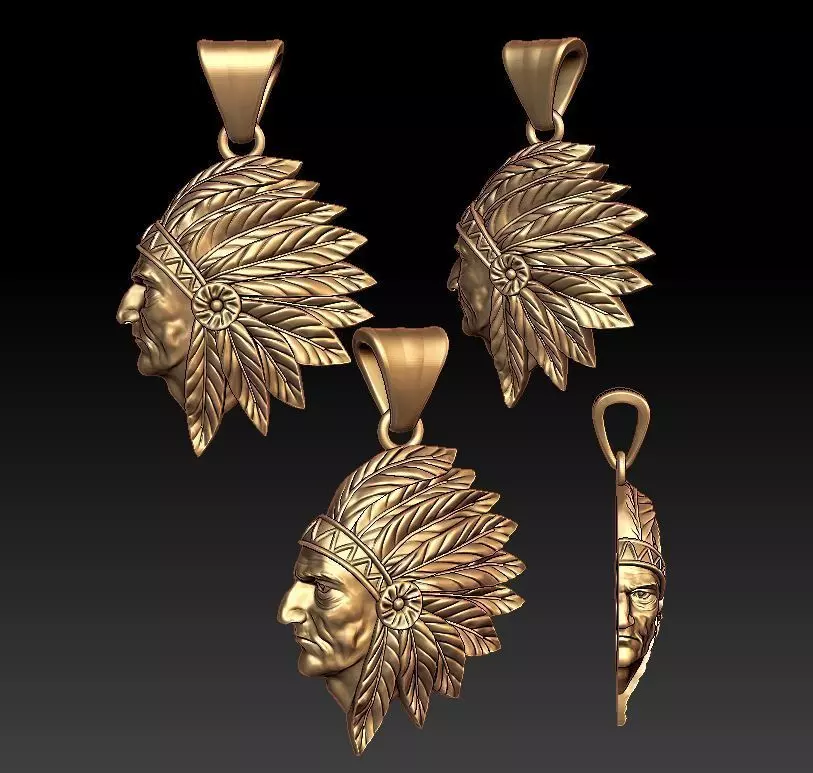 indian pendant 3D print model