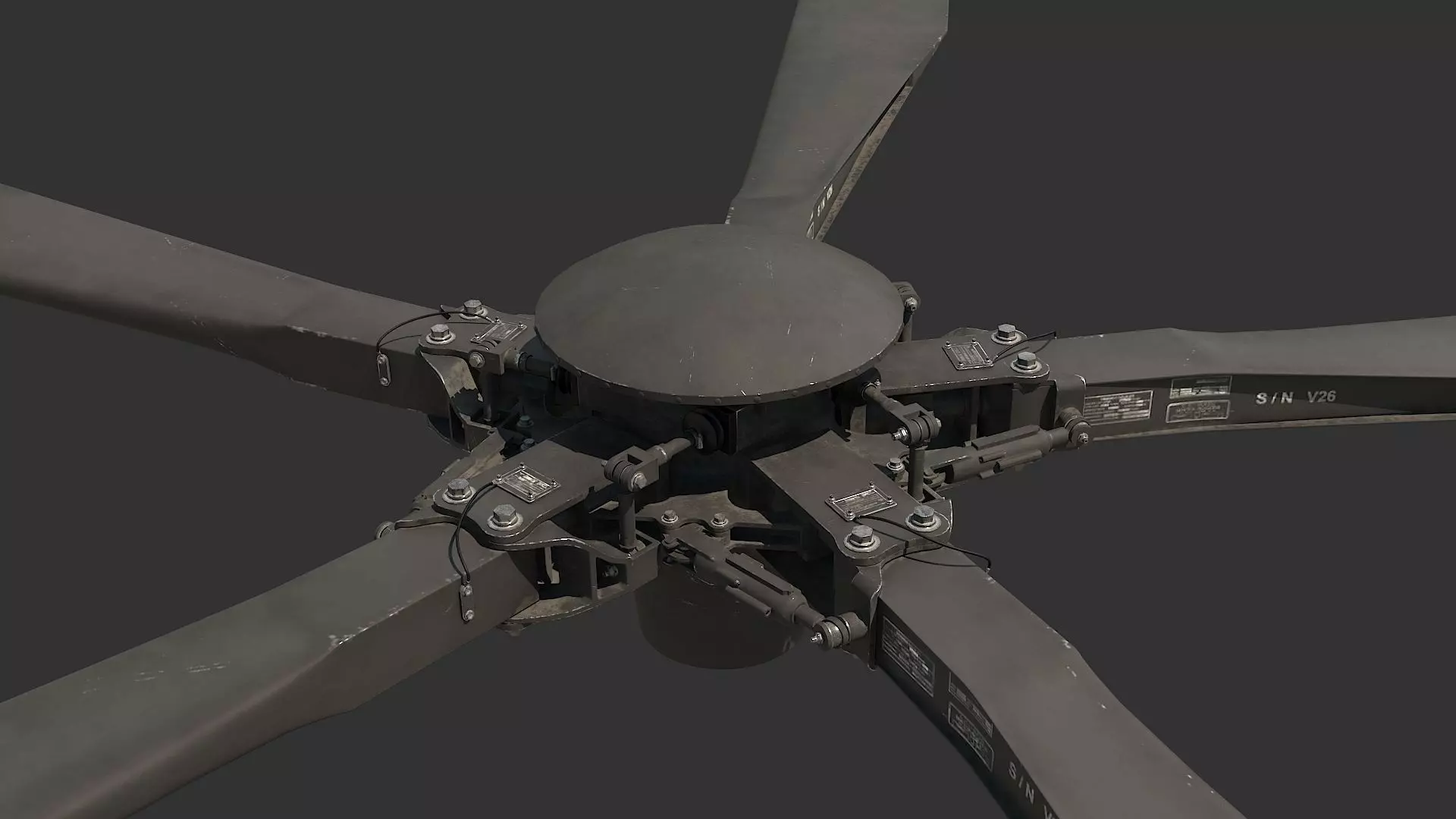 Main Rotor T 129 Atak Helicopter 3D model_0