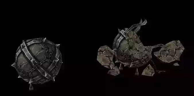 Game Model Arena - Desert Area boulder trap 01