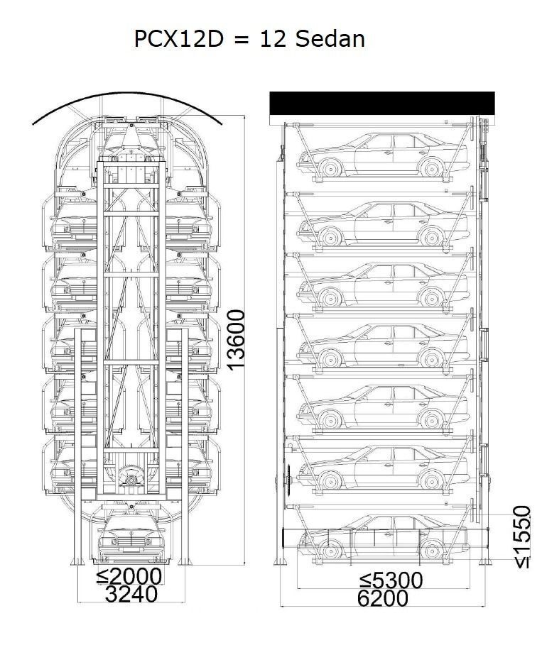 Rotary Parking System PCX-12D 3D model_8