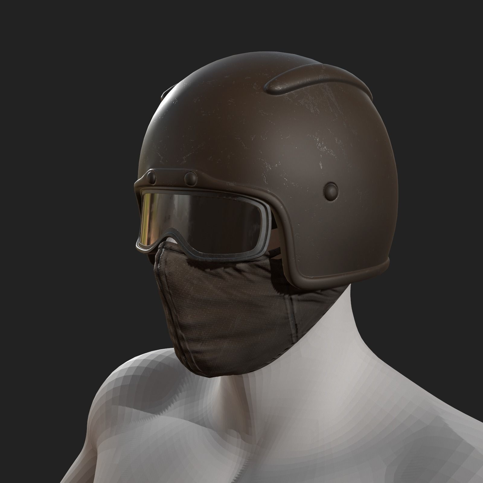 Helmet scifi military combat fantasy cyborg space armor  Low-poly 3D model_4