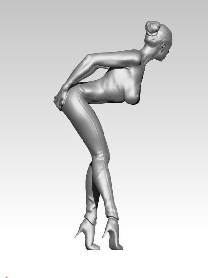 Jeans Woman Statue  3D print model_4