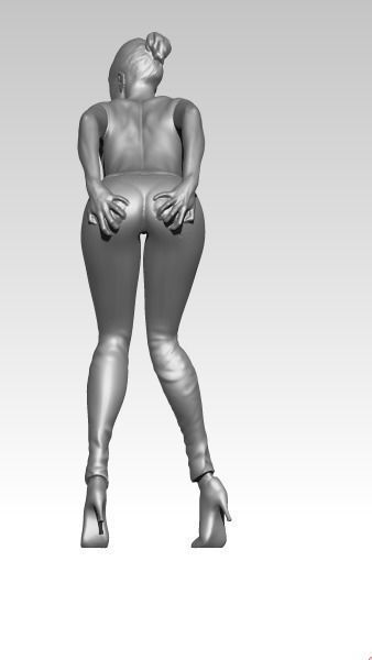 Jeans Woman Statue  3D print model_2