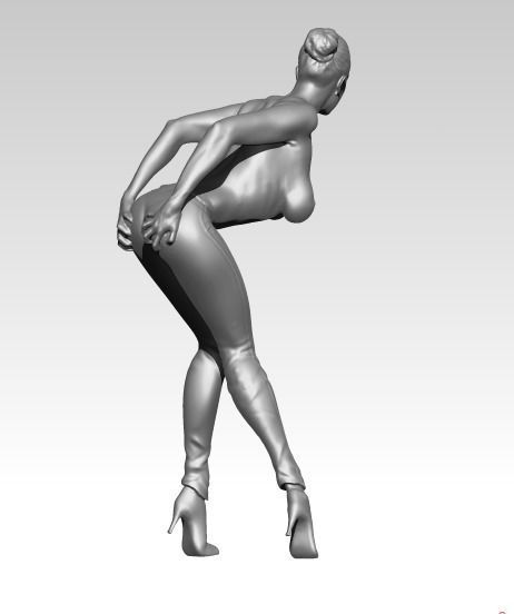 Jeans Woman Statue  3D print model_3