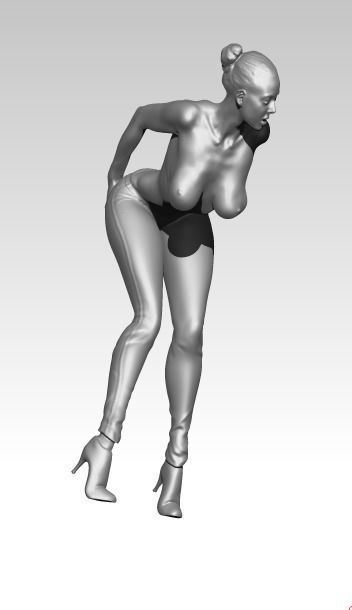 Jeans Woman Statue  3D print model_5