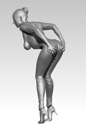 Jeans Woman Statue  3D print model_1