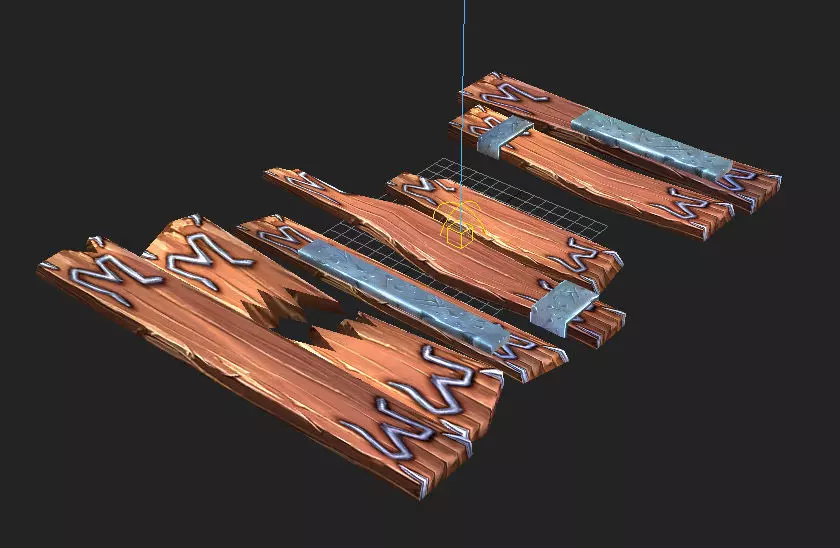 Game Model Arena - Dwarf Area Road wood 01 3D model_0