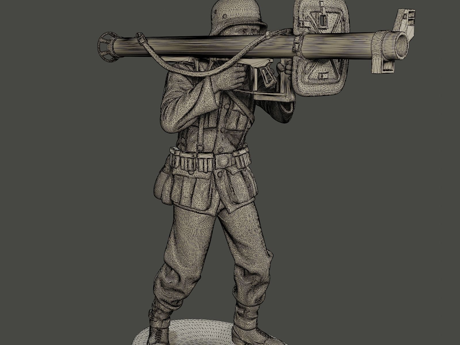 German soldier ww2 Shoot Stand G4 3D print model_11