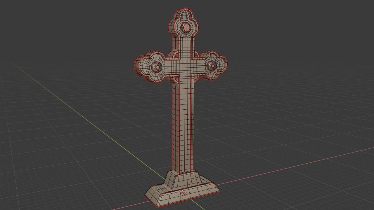 Graveyard Cross 3D model_6