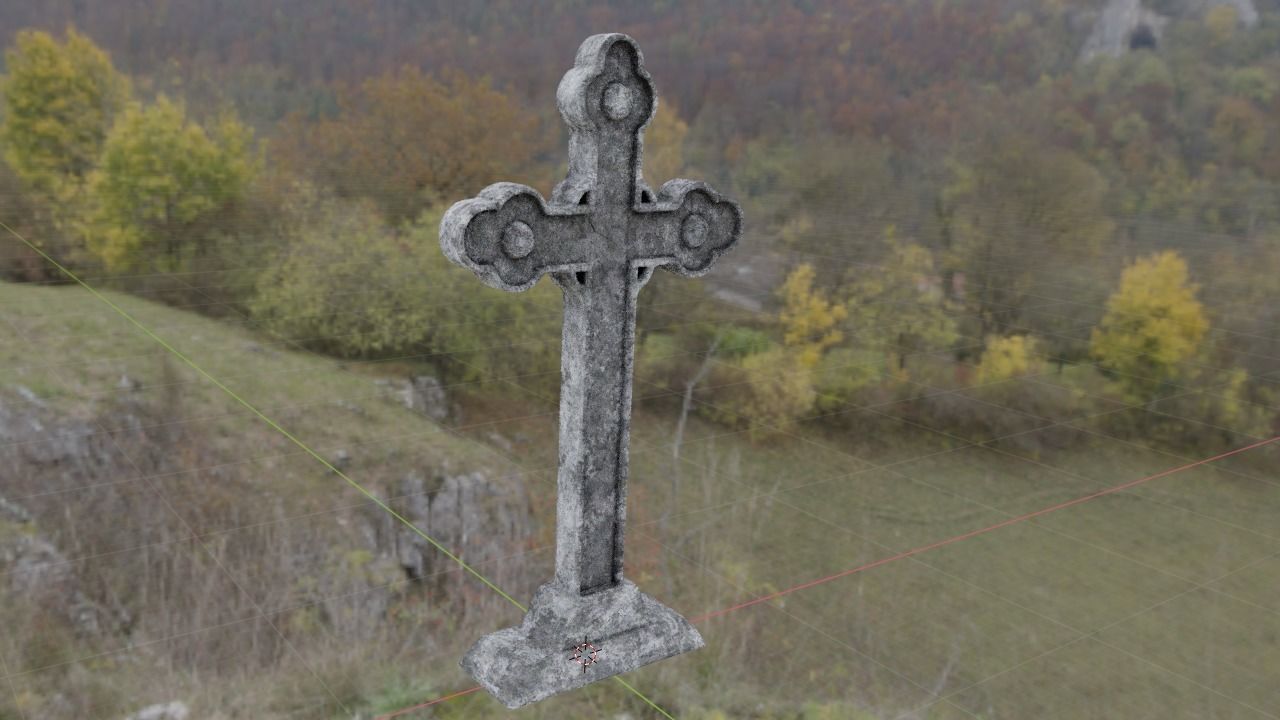 Graveyard Cross 3D model_5