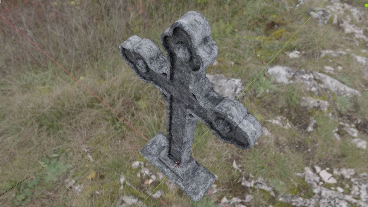 Graveyard Cross 3D model_4