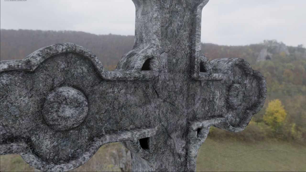 Graveyard Cross 3D model_1