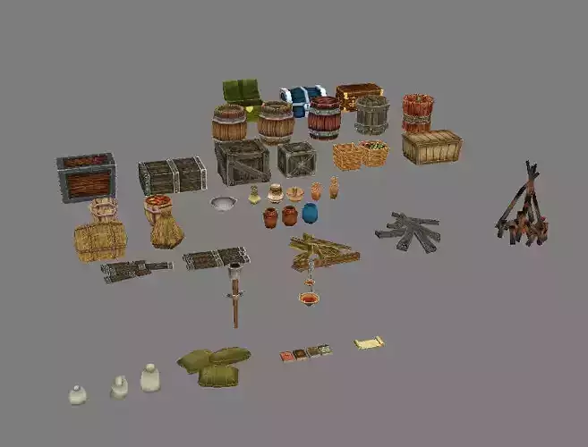 - fire wood cask bottle box basket grass bags 01