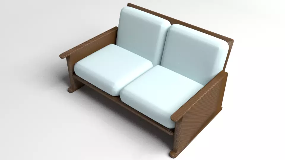 Sofa Two-Seater 4 3D model_0