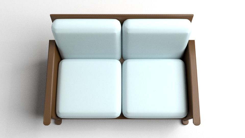Sofa Two-Seater 4 3D model_2