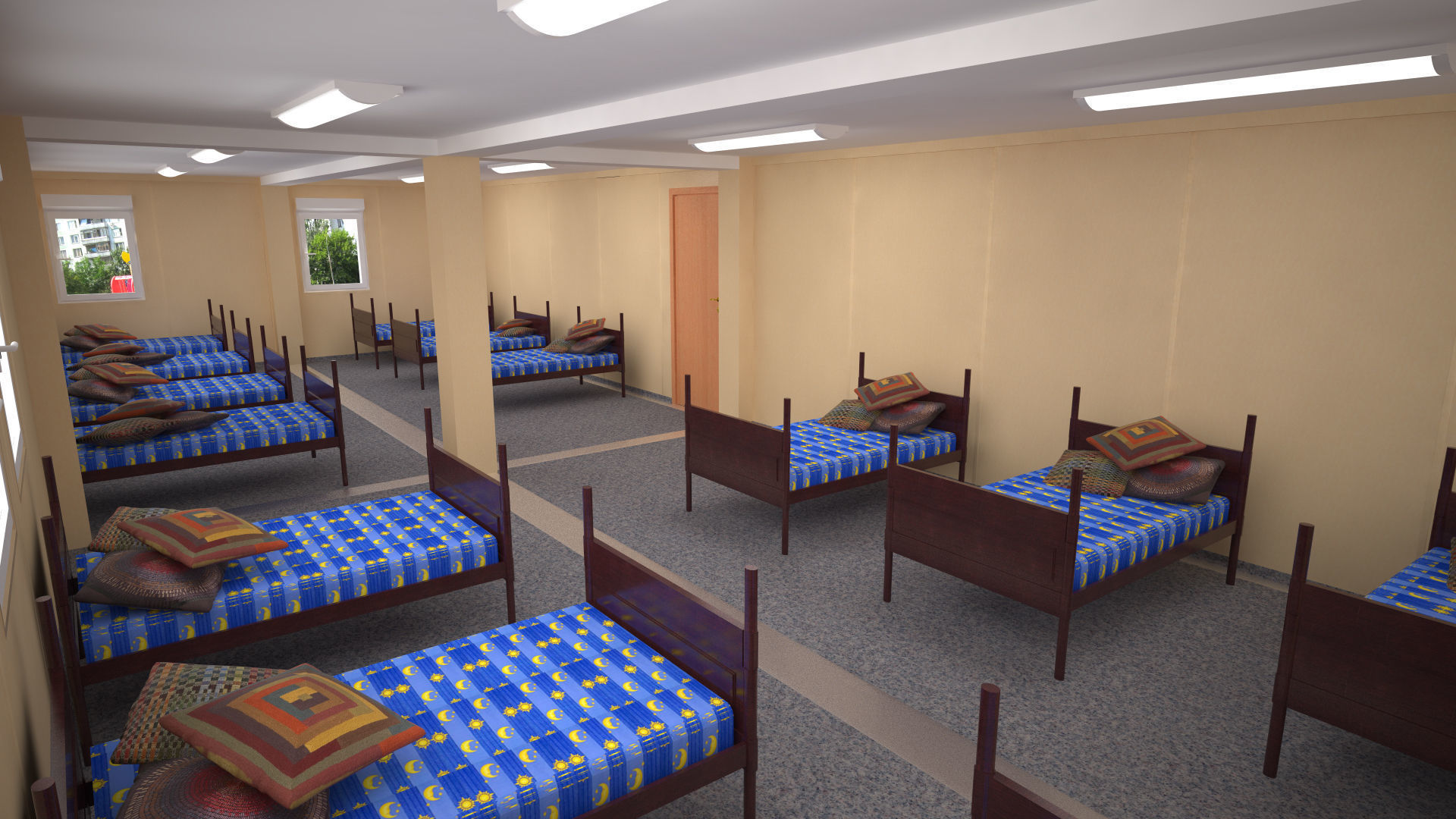 Kindergarten Modular Building 460m2 3D model_1