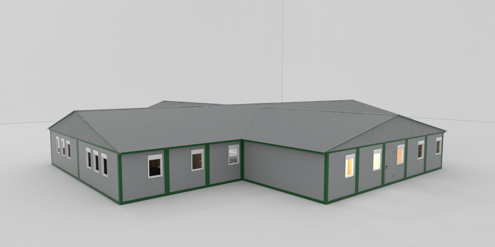 Kindergarten Modular Building 460m2 3D model_9