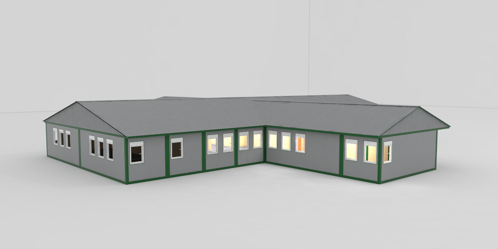Kindergarten Modular Building 460m2 3D model_10