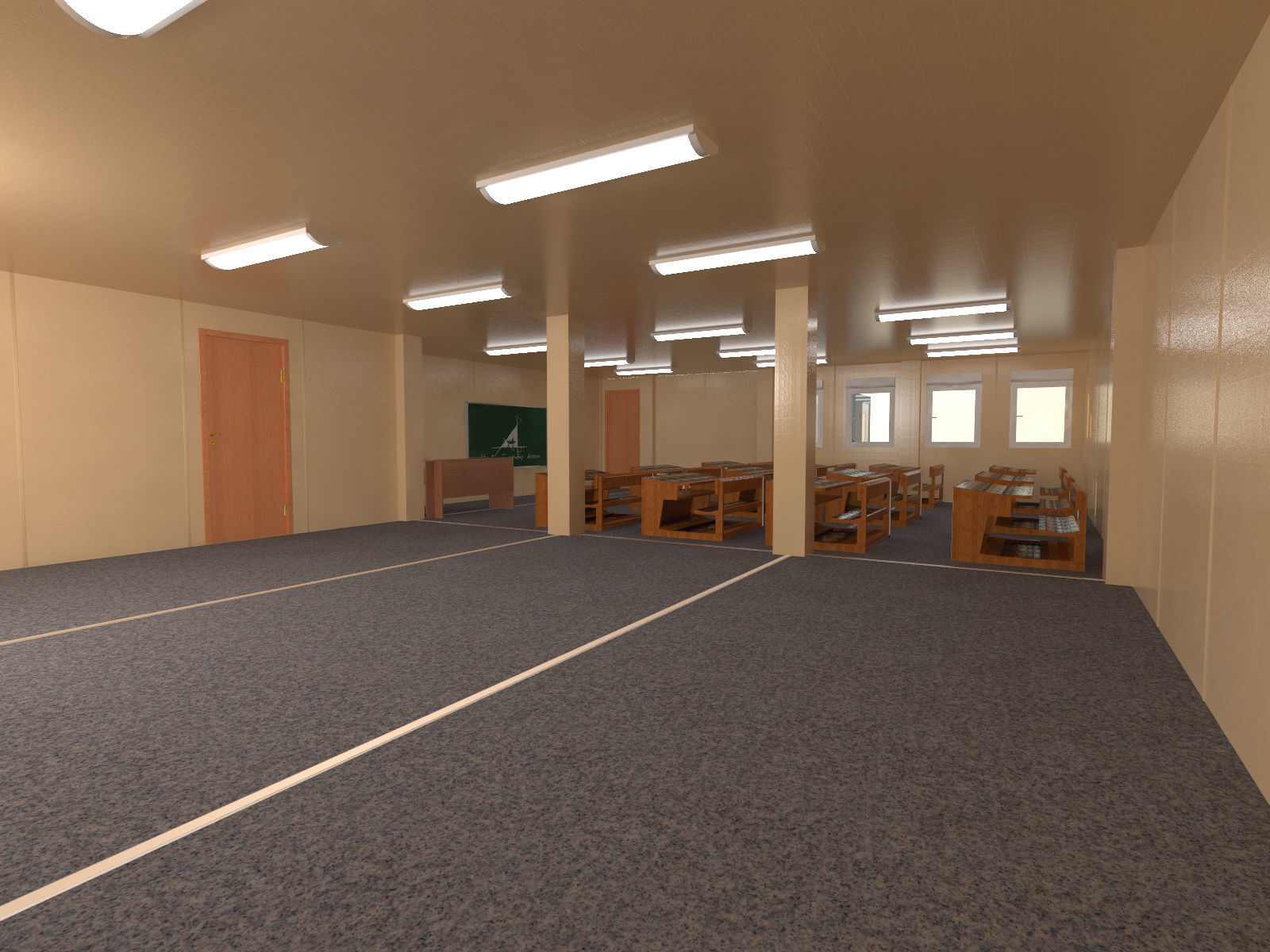 Kindergarten Modular Building 460m2 3D model_7