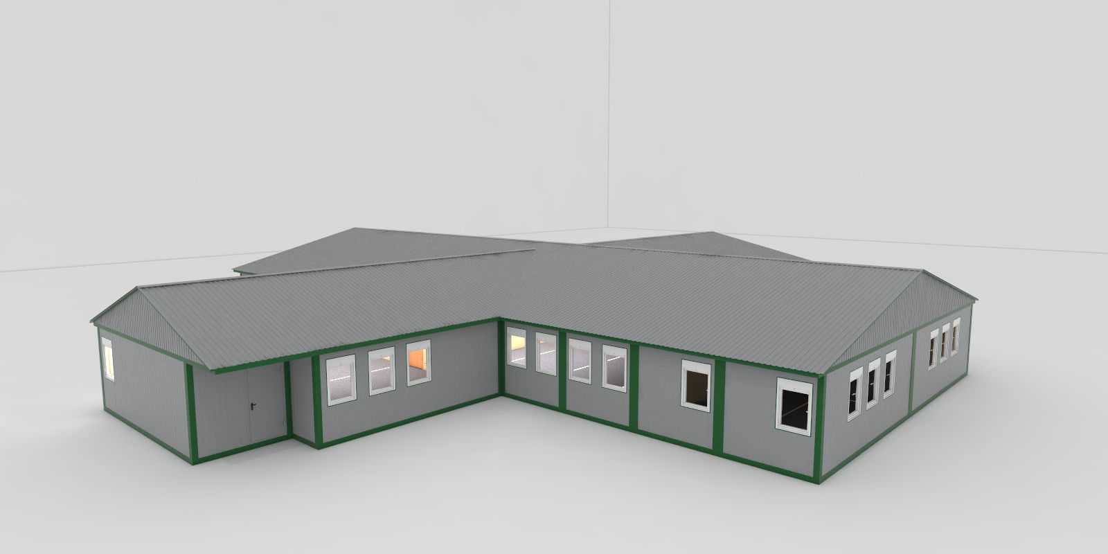Kindergarten Modular Building 460m2 3D model_8
