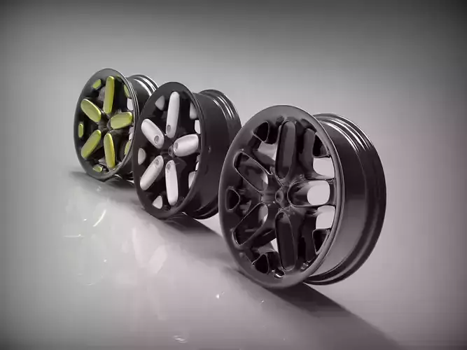 Wheel disk 3d model 3 in 1