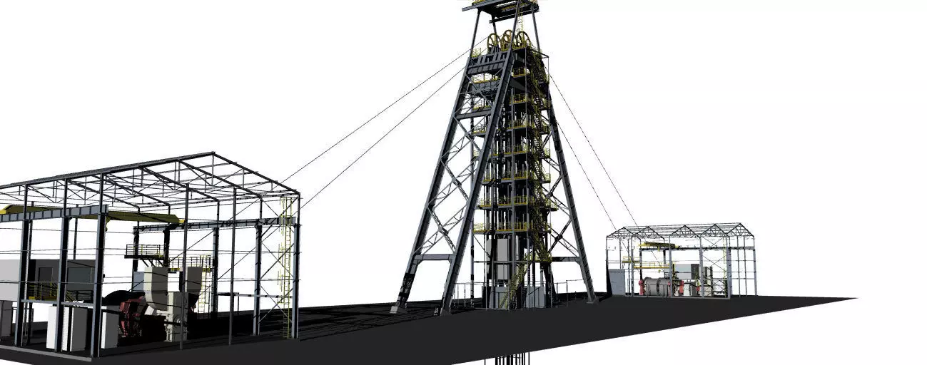 Complete underground mine installation 3D model_0