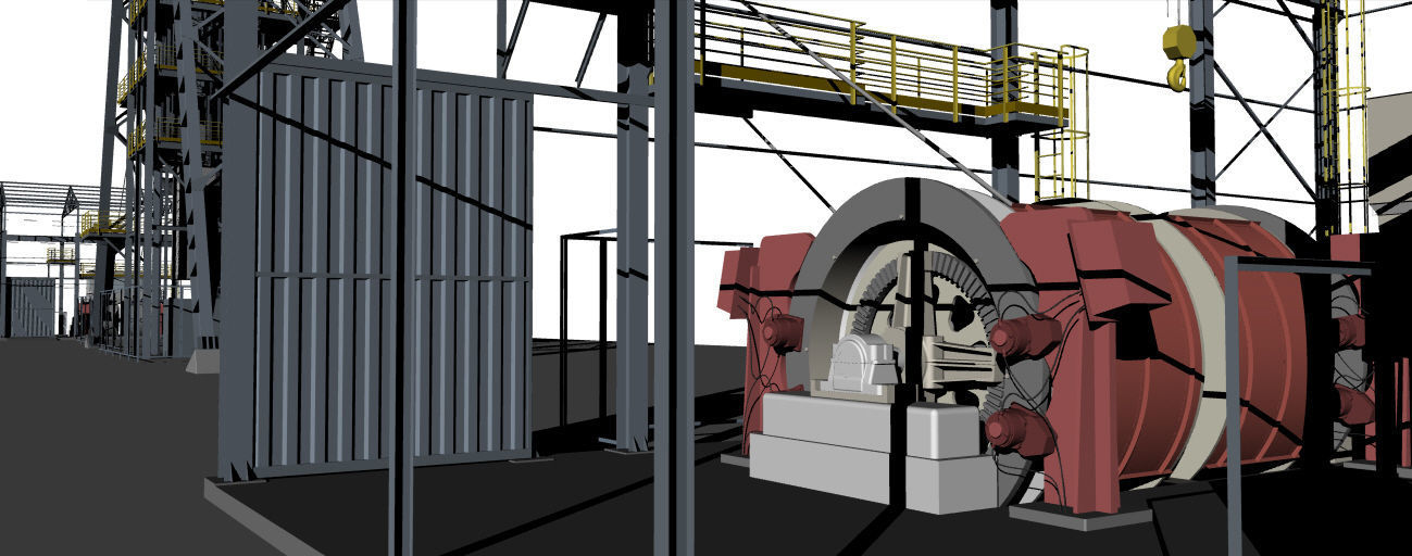 Complete underground mine installation 3D model_1