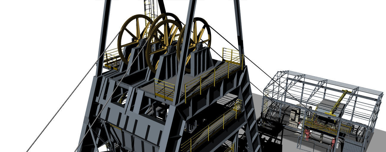 Complete underground mine installation 3D model_2